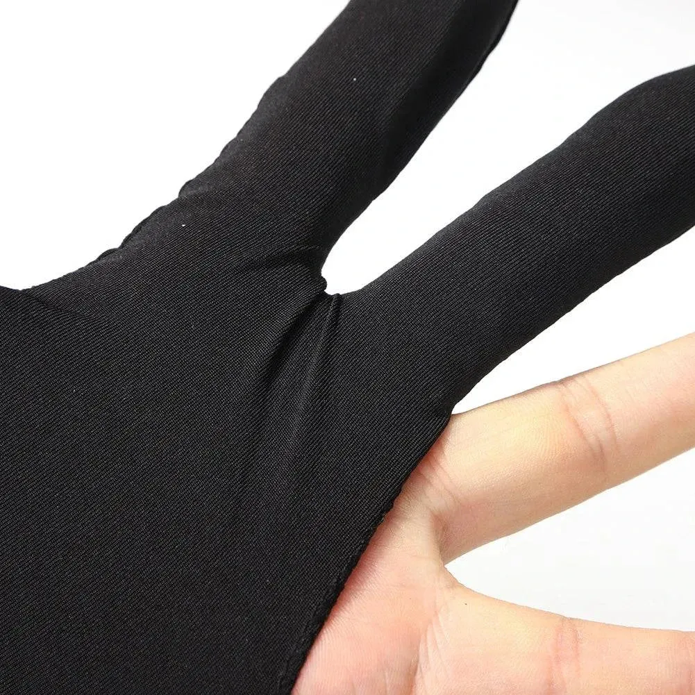 3-Finger Open Snooker Billiard Gloves Left/Right Hand Protector Billiard Pool Cue Mitten One Size Unisex Sportswear