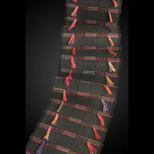 Africa Scarf in Ash and Mardi Gras, Sosumi Weaving by Pamela Whitlock