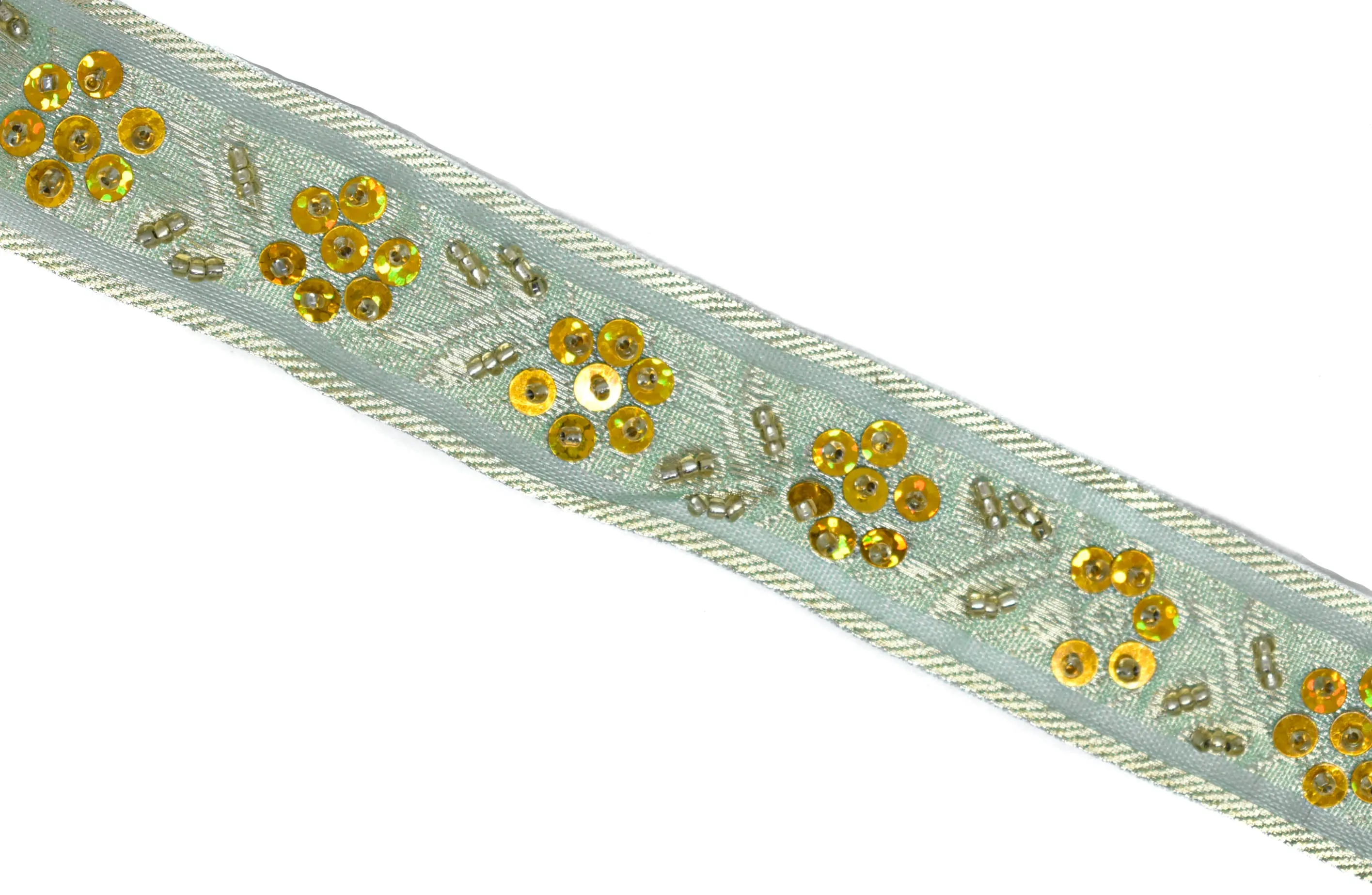 Assorted Sequins Beaded Floral Indian Trim 1.25"-1 Yard