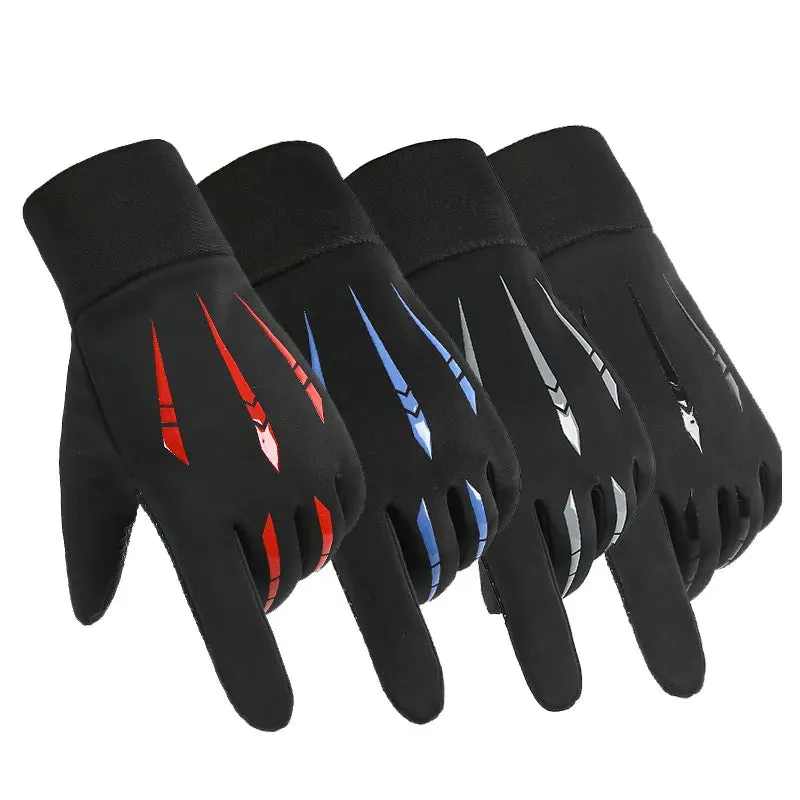 Autumn Winter Cycling Men's Gloves Waterproof Warm Outdoor Touch Screen Non-slip Fishing Driving Gloves Male Motorcycle Sports