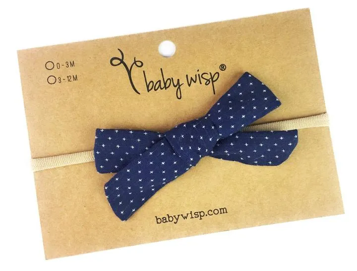 Baby Wisp Hand Tied Starlite Bow - Navy