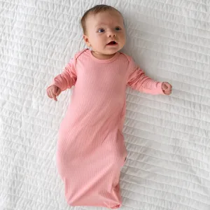 Bubblegum Ribbed Infant Gown