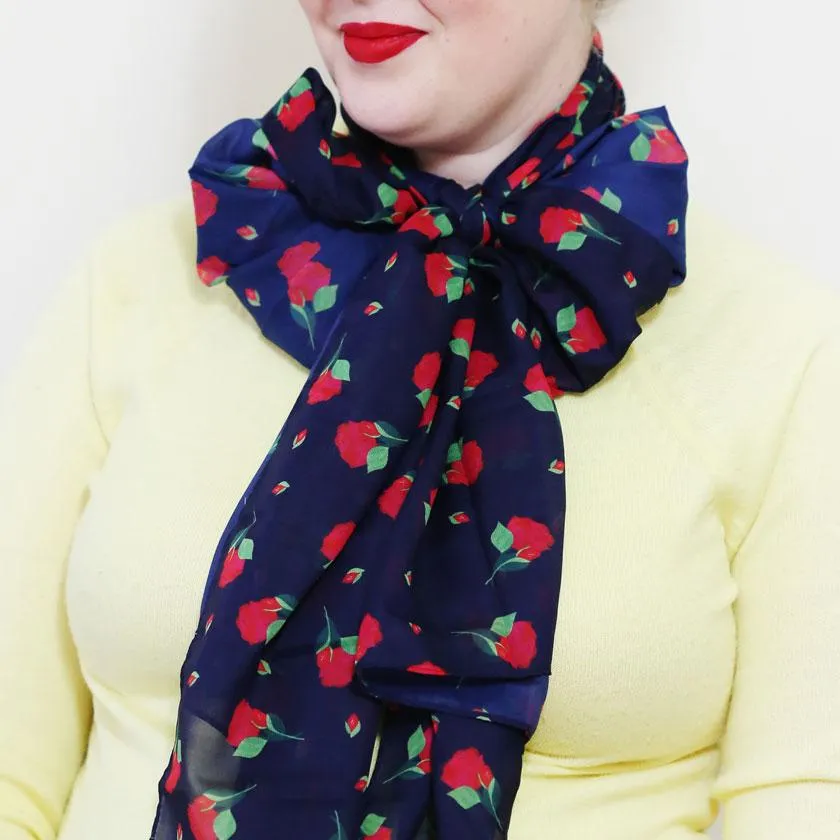 Budding Romance Rose Large Neck Scarf