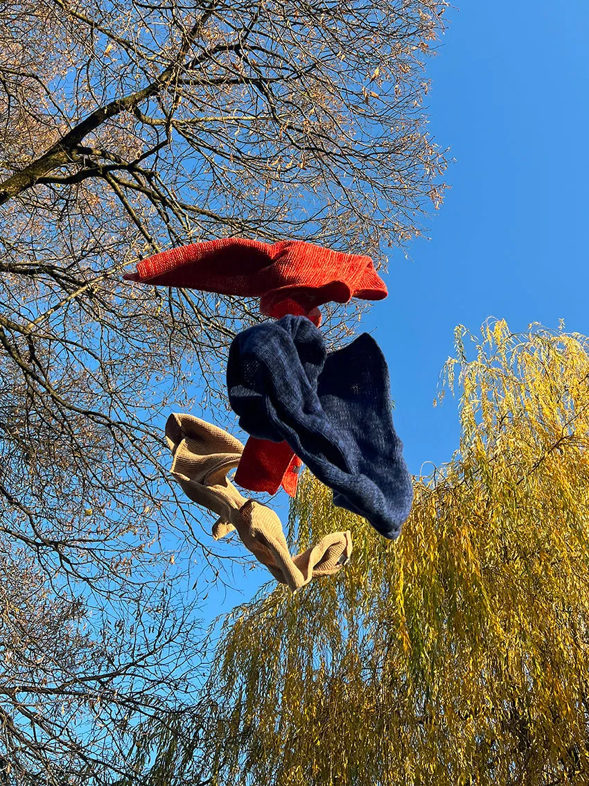 Cashmere Wool Scarf and Hat in Pomegranate Red Color