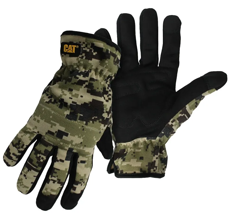 CAT CAT0122702X Utility Gloves, Men's, 2XL, Open Cuff, Spandex, Camouflage :PR: QUANTITY: 1