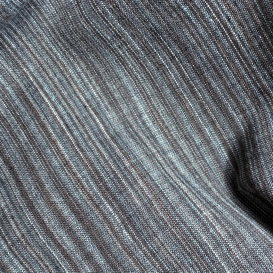 Charcoal/Dusty Teal Striations Cotton Woven from India, By the yard  #CHL047