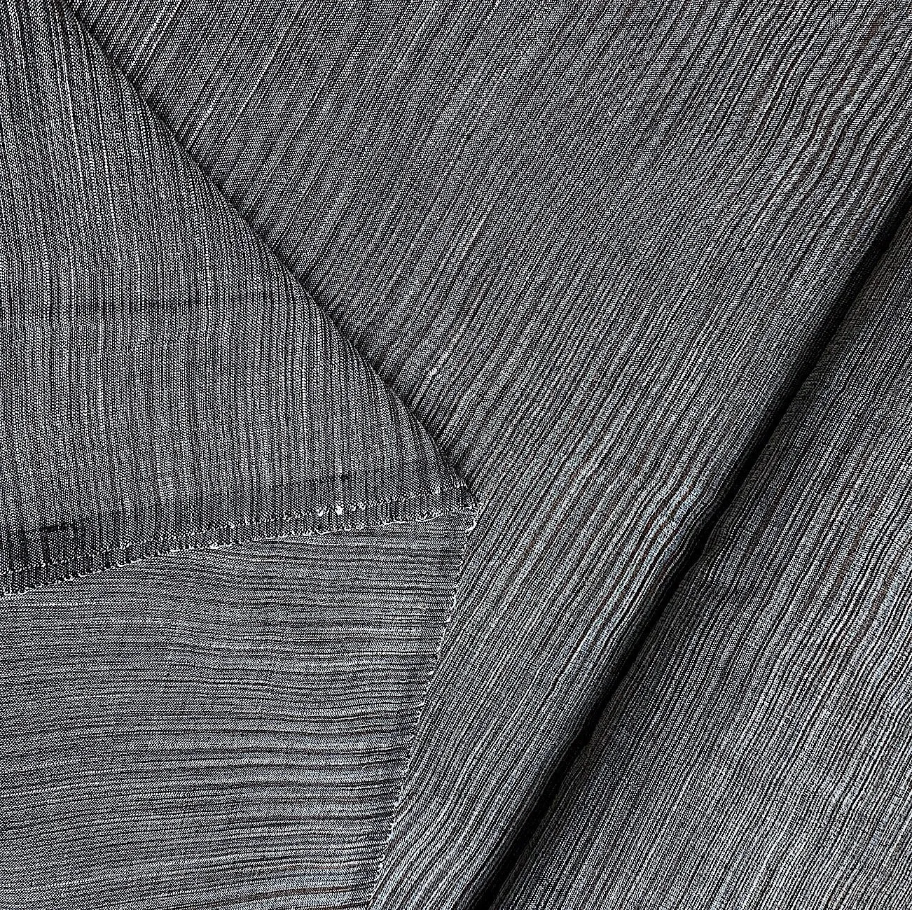 Charcoal/Dusty Teal Striations Cotton Woven from India, By the yard  #CHL047