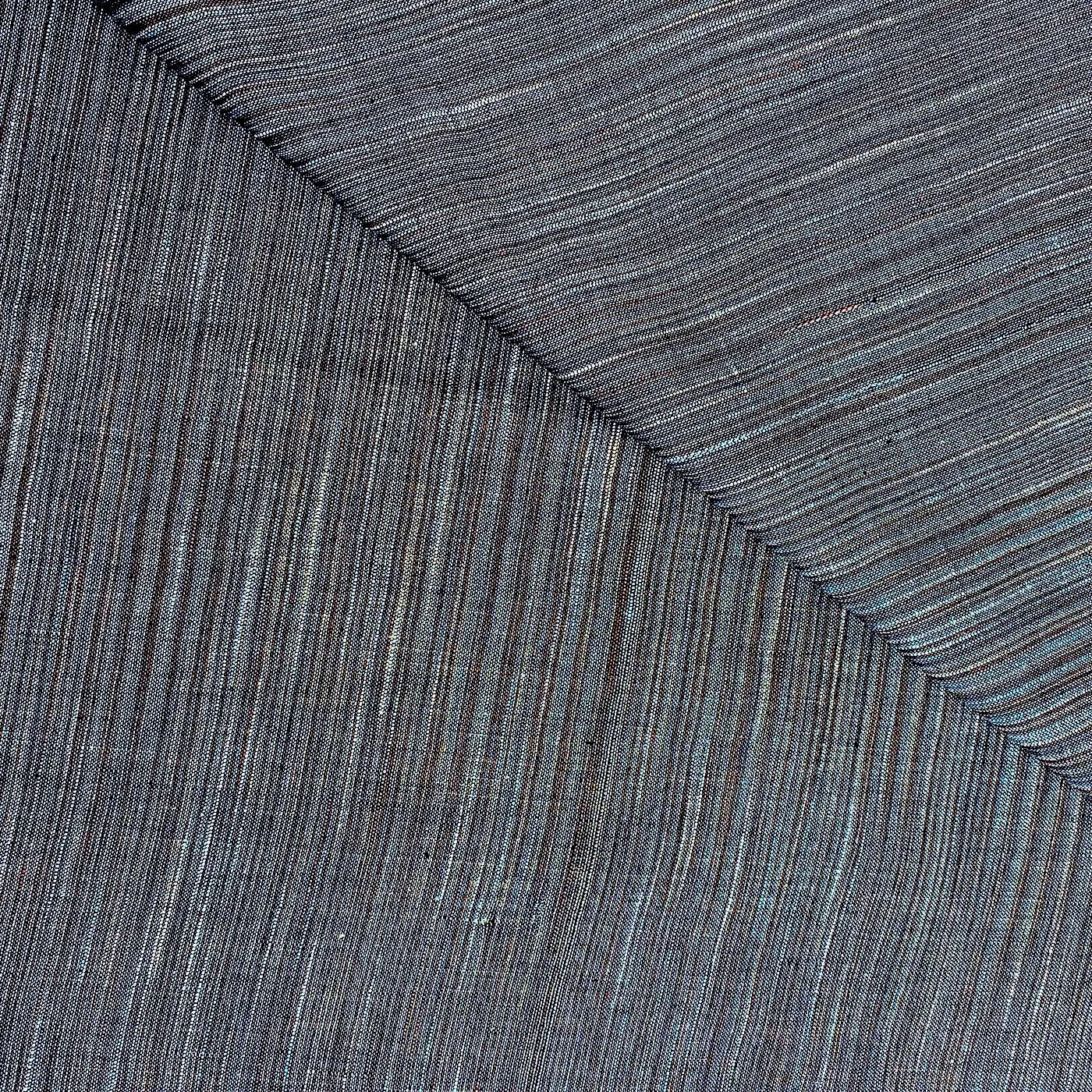 Charcoal/Dusty Teal Striations Cotton Woven from India, By the yard  #CHL047