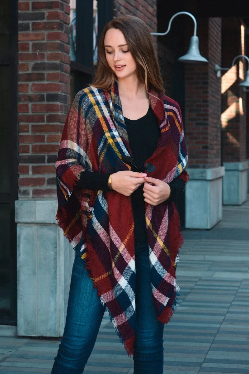 Classic Flannel Toggle Poncho