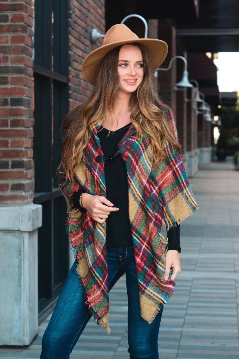 Classic Flannel Toggle Poncho