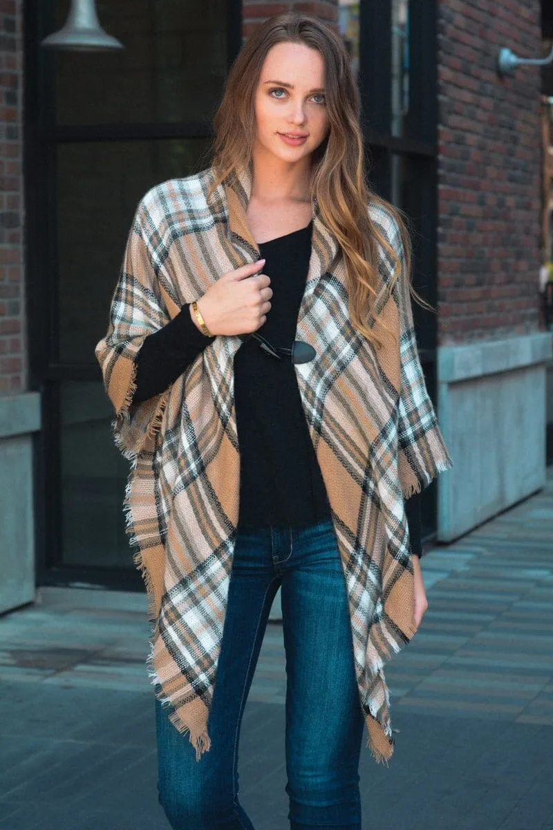 Classic Flannel Toggle Poncho