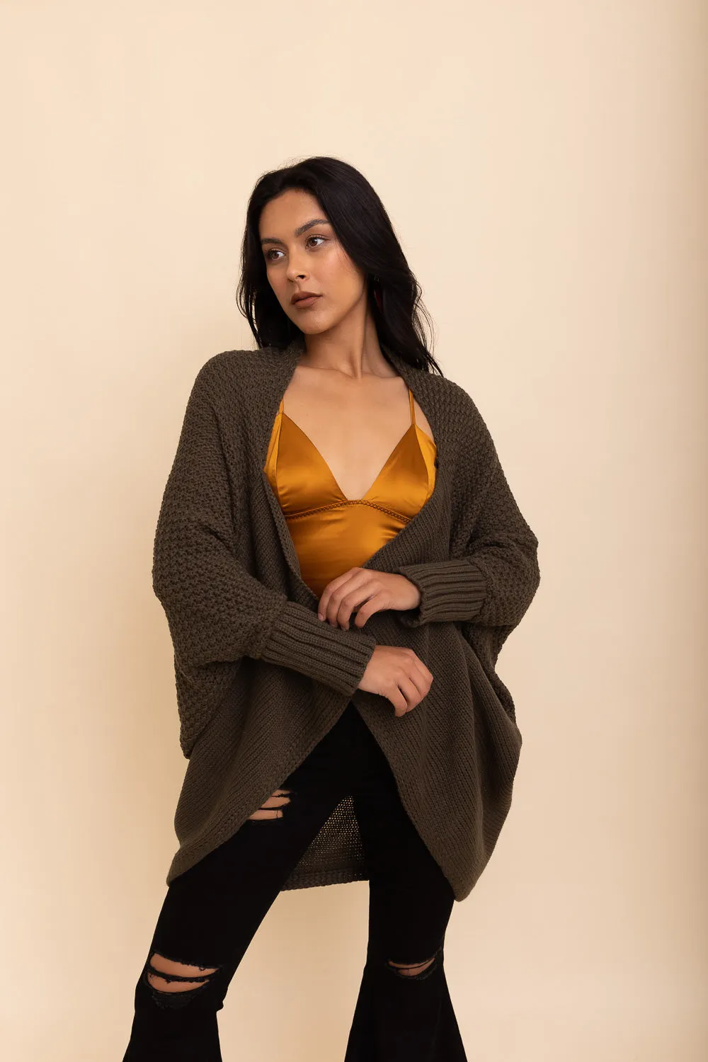 Cozy Chic Bat Wing Bliss Knit Cardigan