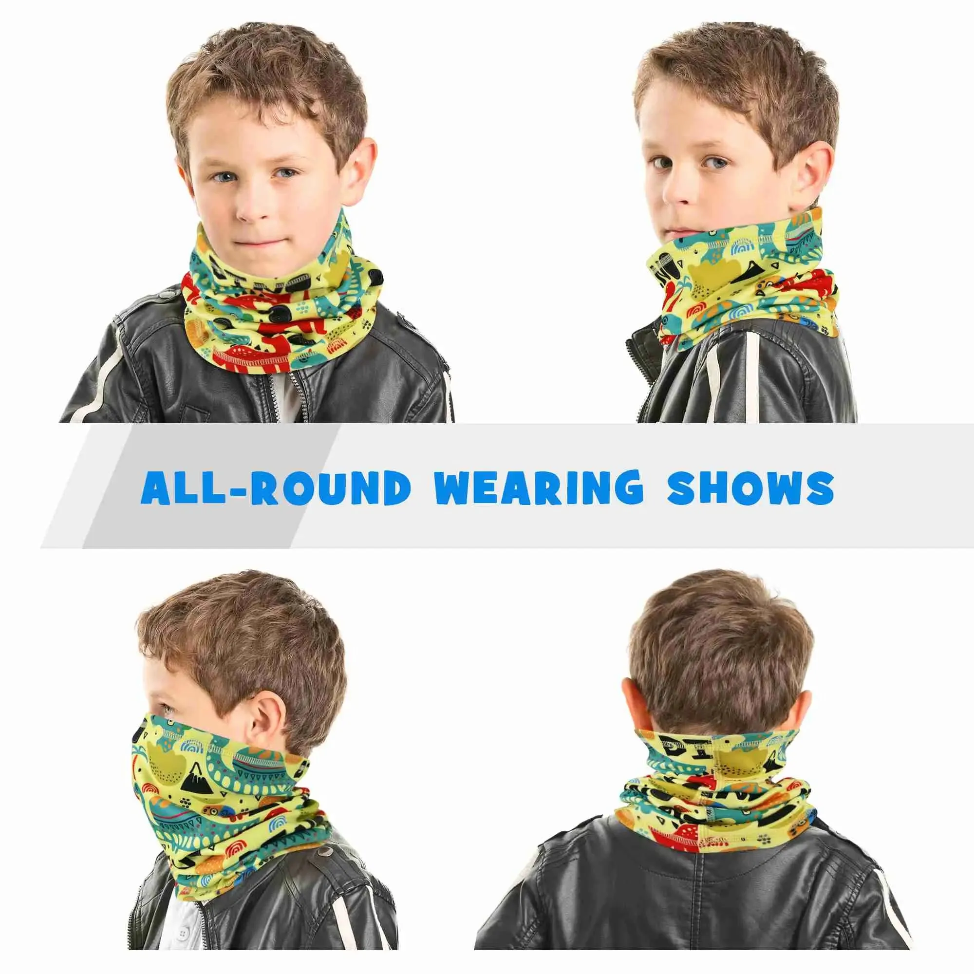 EXski 2 Pack Kids Winter Neck Scarf Gaiter Warmer Soft for Snow Sports Girls Boys Age 2-12