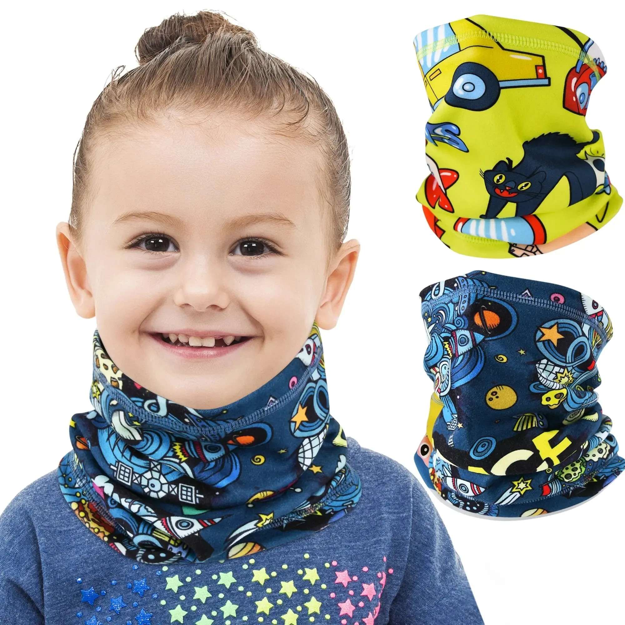 EXski 2 Pack Kids Winter Neck Scarf Gaiter Warmer Soft for Snow Sports Girls Boys Age 2-12