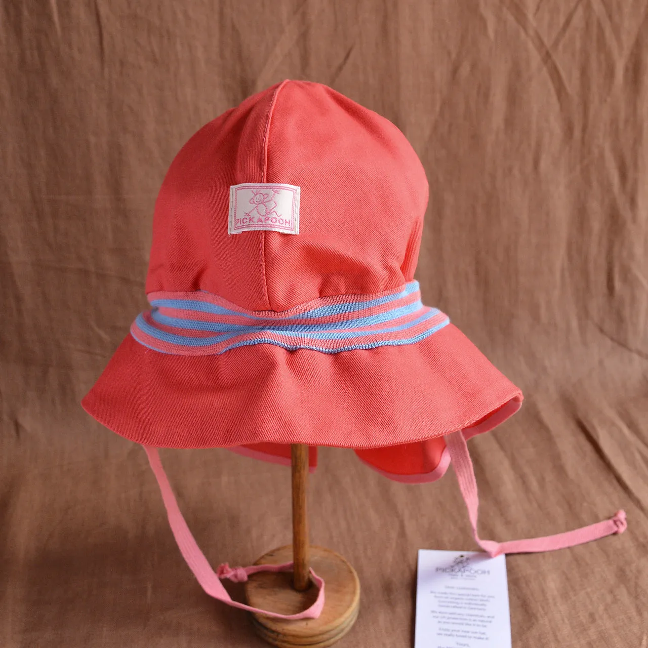 Firefighter UV Sun Hat in 100% Organic Cotton - Stripes (6-12m) *Last ones