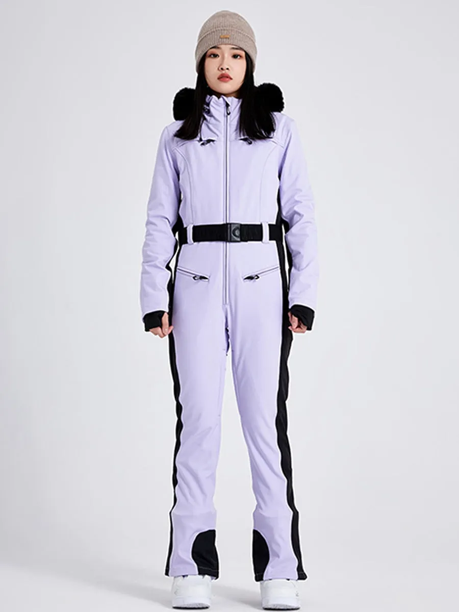 Fur Collar One Piece Ski Jumpsuits