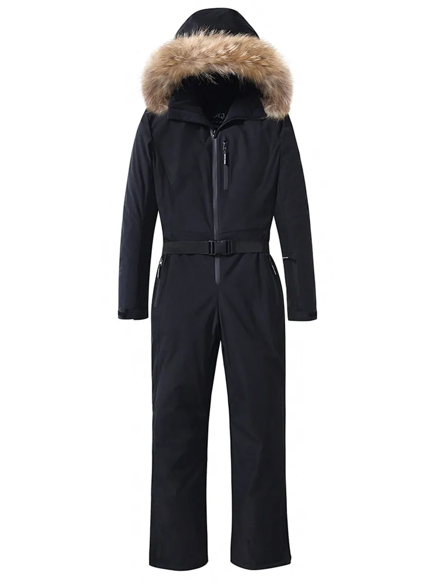 Fur Collar One Piece Ski Suits Jumpsuits