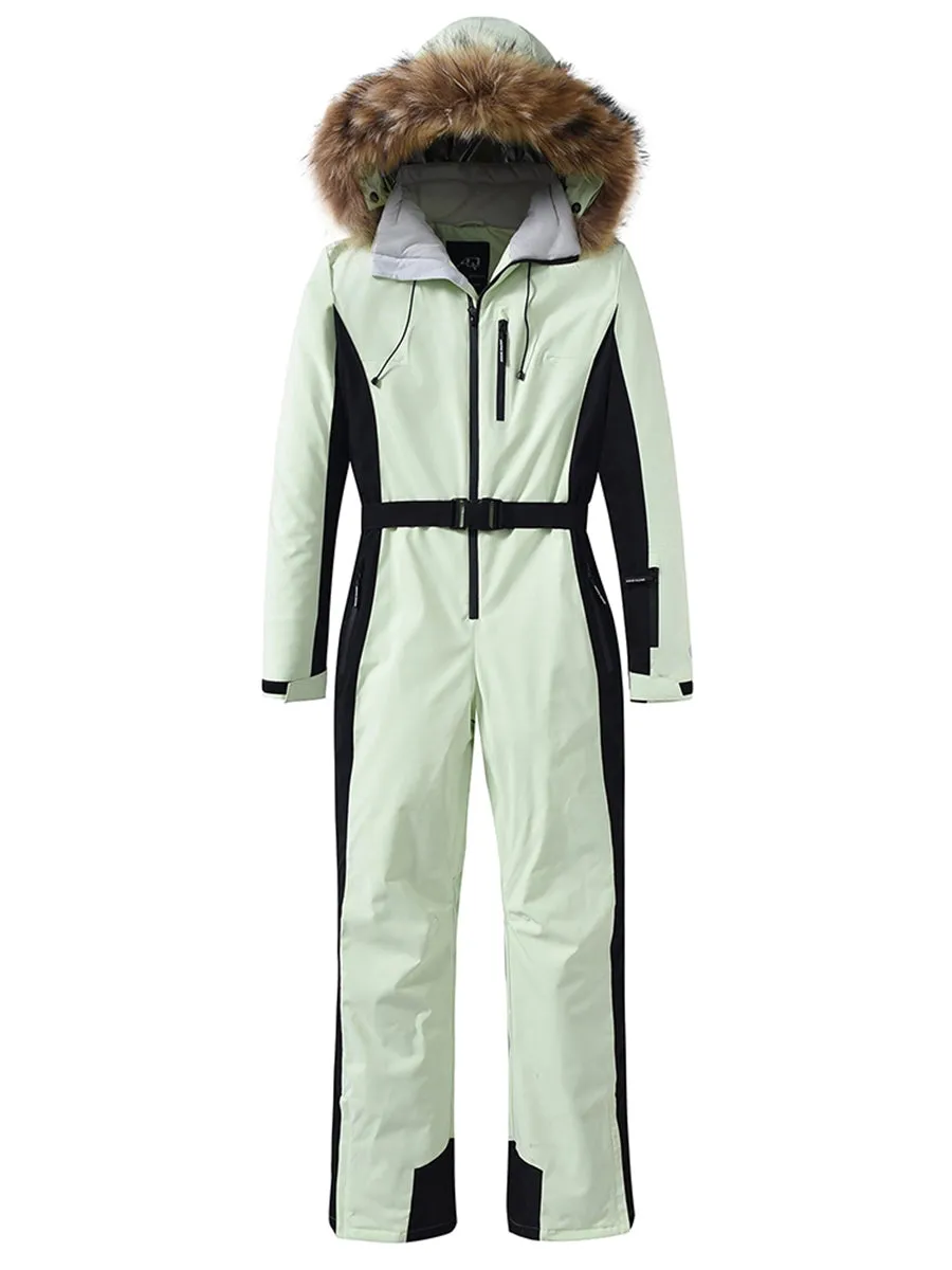 Fur Collar One Piece Ski Suits Jumpsuits