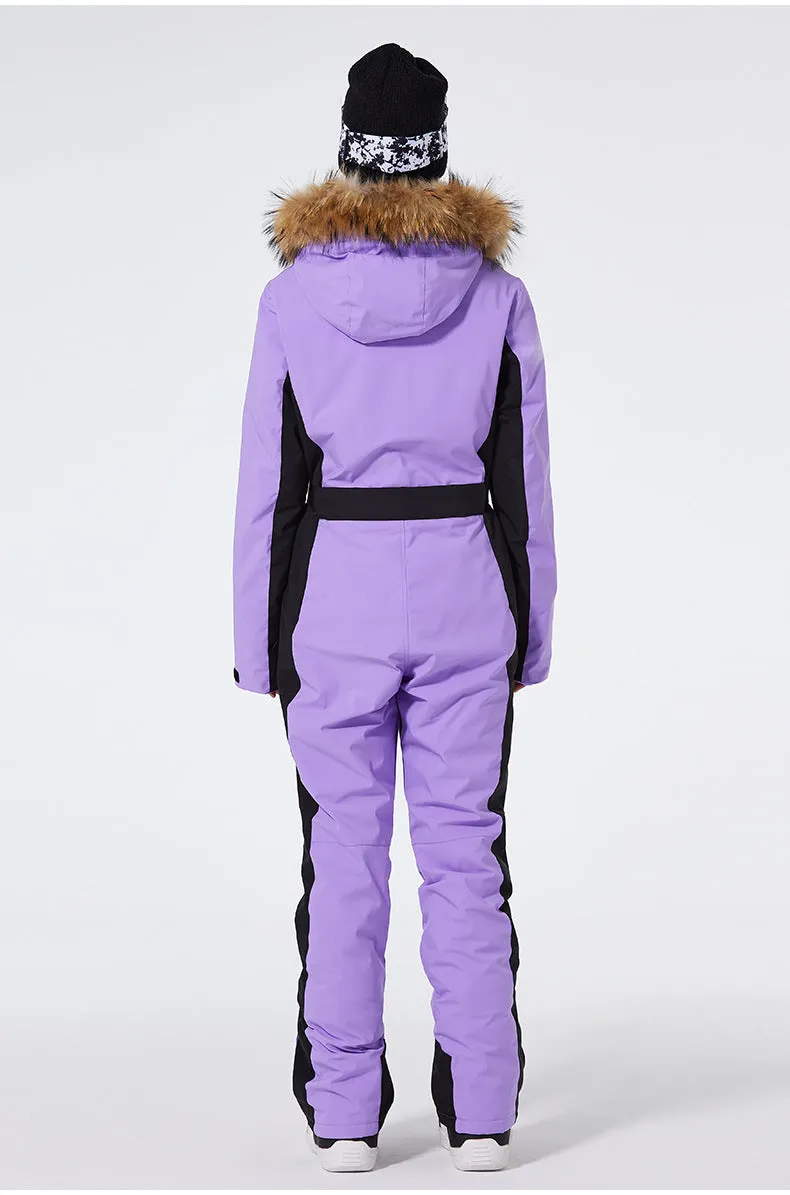 Fur Collar One Piece Ski Suits Jumpsuits