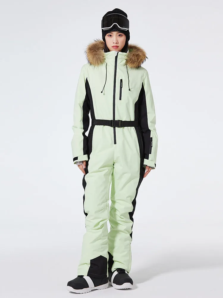 Fur Collar One Piece Ski Suits Jumpsuits