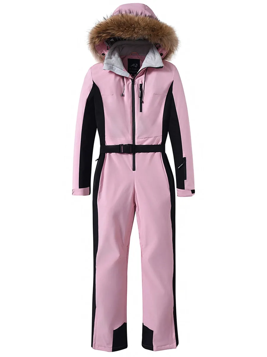 Fur Collar One Piece Ski Suits Jumpsuits