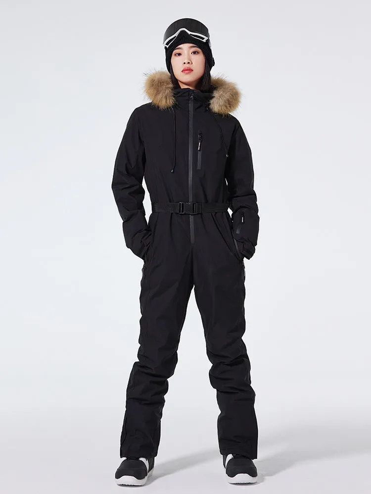 Fur Collar One Piece Ski Suits Jumpsuits