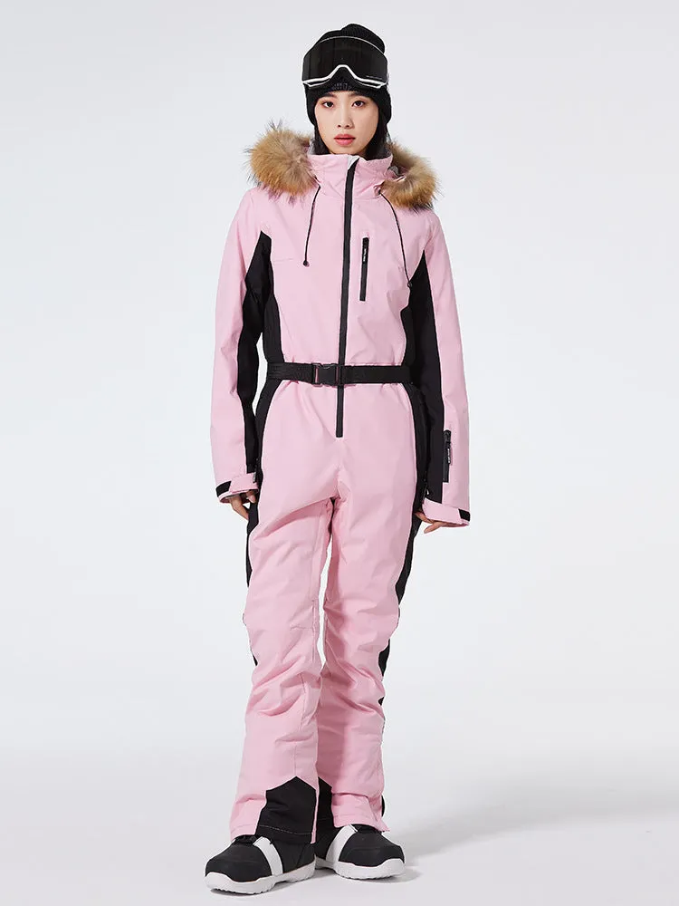 Fur Collar One Piece Ski Suits Jumpsuits