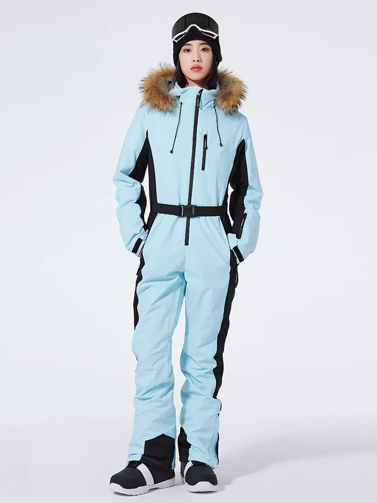 Fur Collar One Piece Ski Suits Jumpsuits