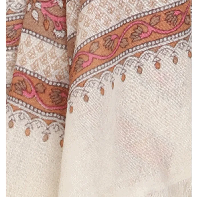 Graceful Blush & Ivory Woolen Scarf