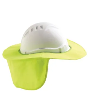 Hard Hat Brim With Neck Flap - Fluro Yellow