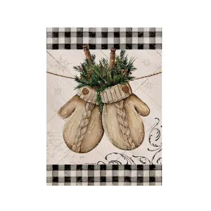 Hzppyz Merry Christmas Garden Flag | Home Decorative Gloves Xmas Outdoor Flag Sign | Rustic Burlap House Yard Garden