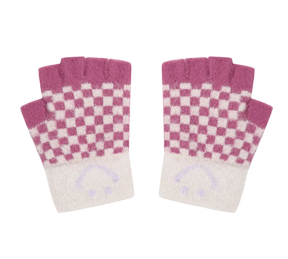 Kids Knit Fingerless Ultra Plush Knit Gloves Mittens