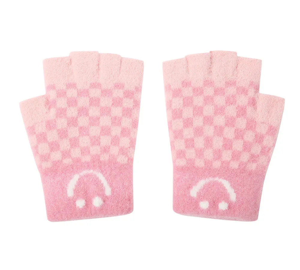 Kids Knit Fingerless Ultra Plush Knit Gloves Mittens