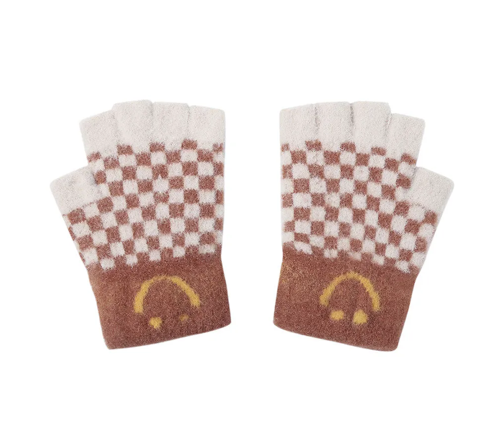 Kids Knit Fingerless Ultra Plush Knit Gloves Mittens