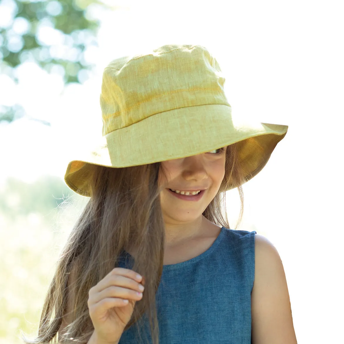 Linen Wide Brim Hat (Child-Youth)