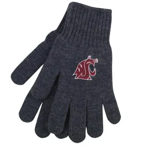 Logofit Gray Knit Gloves with Logo