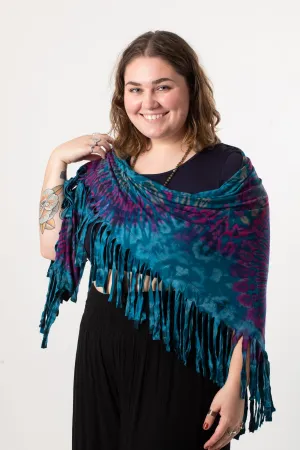 Magic Mudmee Tie Dye Fringe Shawl