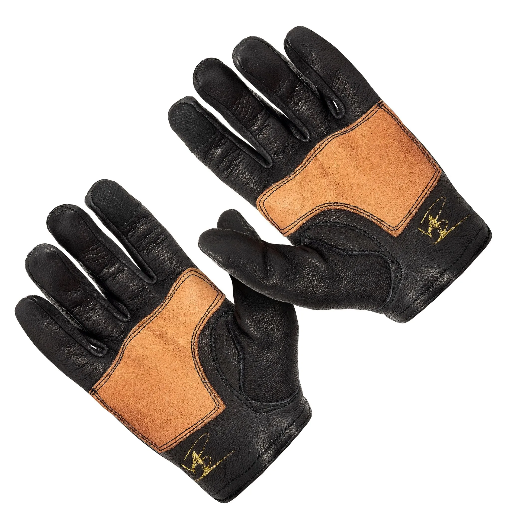 Maroon Bell Outdoor® - Dipped Deer Leather Glove: Easy Rider Motorcycle: Black/Brown