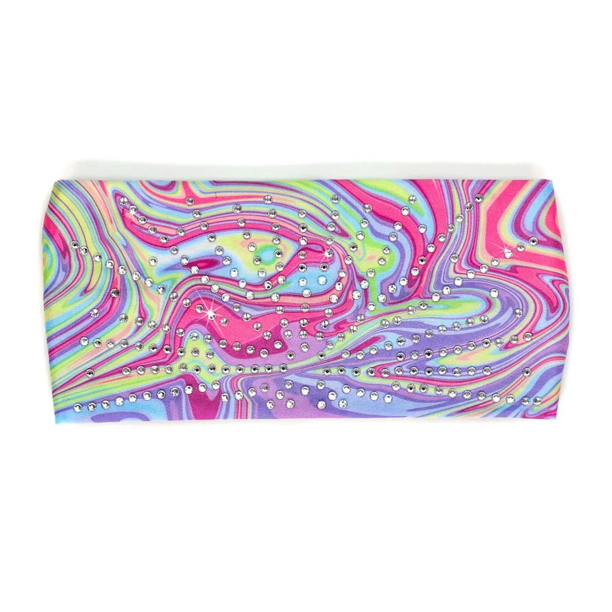 Milwaukee Leather | Bling Designed Wide Headbands-Headwraps for Women Biker Bandana with Rainbow Swirl - MLA8035