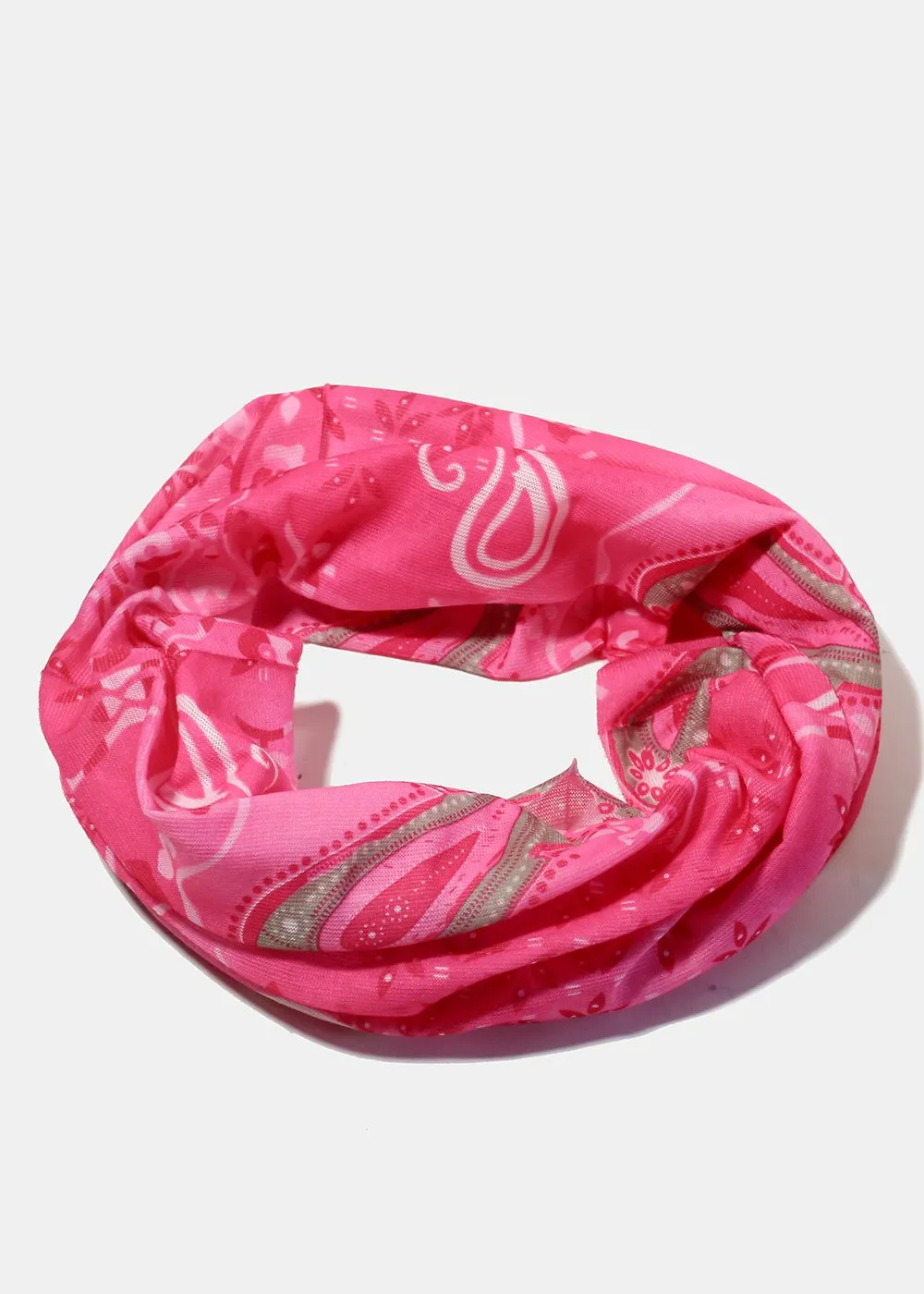 Multi-Use Pink Face Covering Scarf