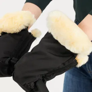 Naturally Sheepskins Deluxe Stroller Mittens - Black