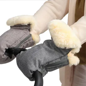 Naturally Sheepskins Deluxe Stroller Mittens - Grey