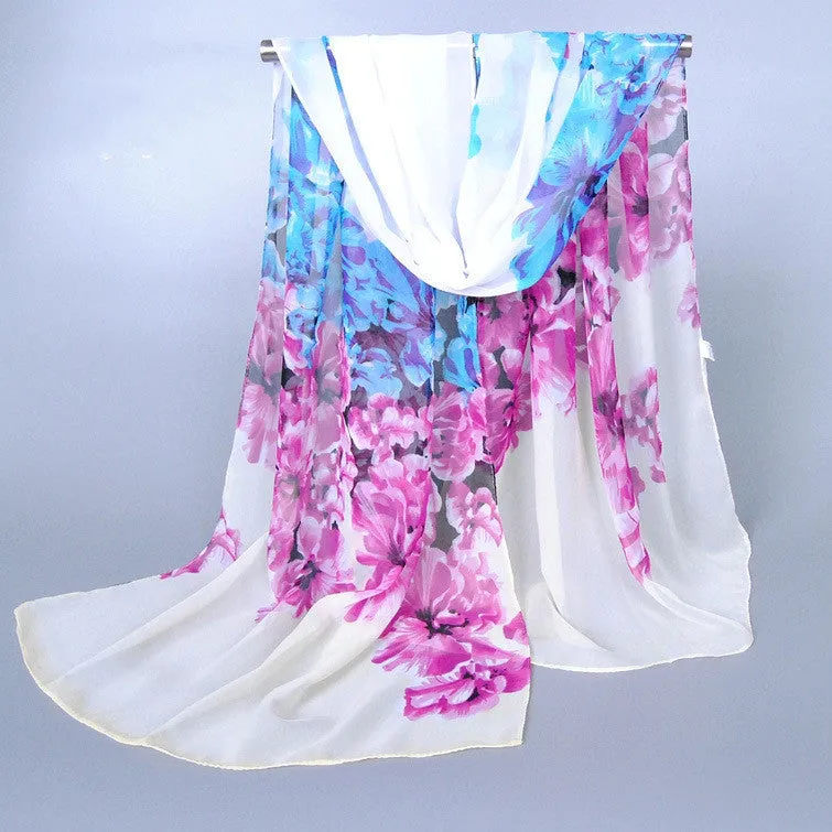 New fashion style designer chiffon silk scarves women headband sunscreen spring autumn accessories kerchief