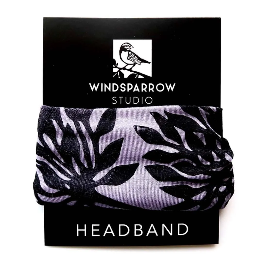 (New) Headbands - Allium on Lavender (Black Ink) by Windsparrow Studio