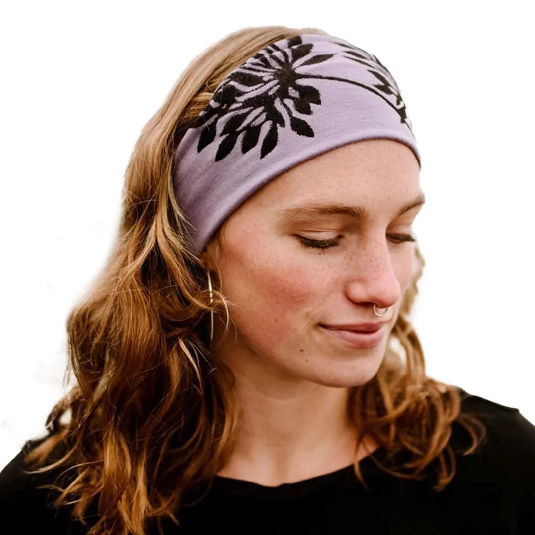 (New) Headbands - Allium on Lavender (Black Ink) by Windsparrow Studio