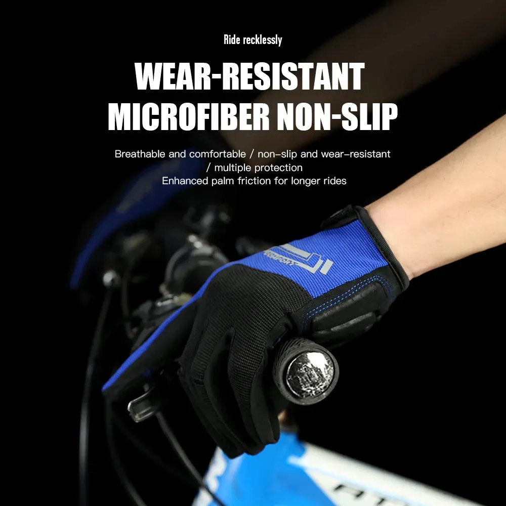 New Outdoor Non-Slip Cycling Bicycle Long Finger Gloves Sports Touch Screen Men And Women Sbr Shock-Absorbing Glove