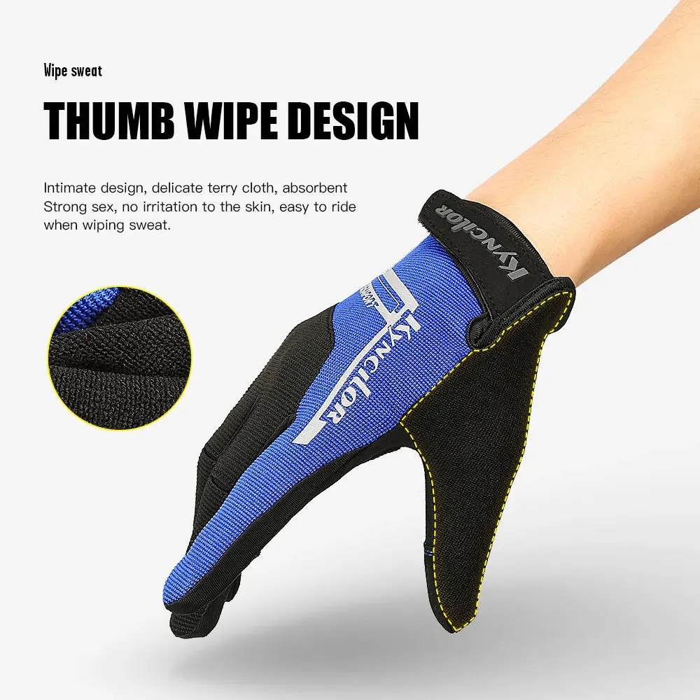 New Outdoor Non-Slip Cycling Bicycle Long Finger Gloves Sports Touch Screen Men And Women Sbr Shock-Absorbing Glove