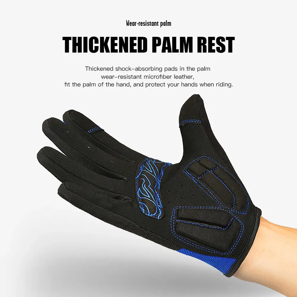 New Outdoor Non-Slip Cycling Bicycle Long Finger Gloves Sports Touch Screen Men And Women Sbr Shock-Absorbing Glove