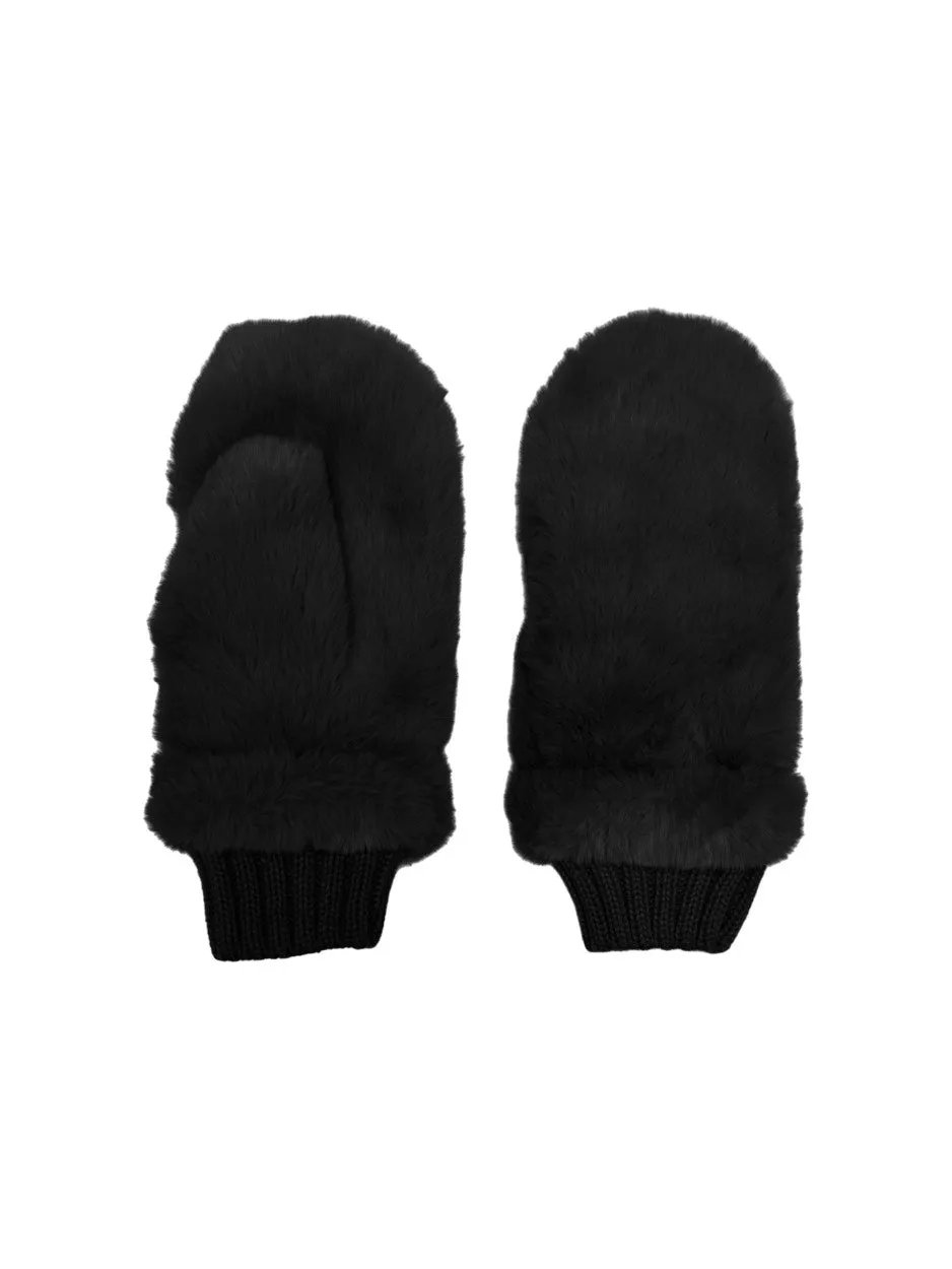 Onlwiwi New Winter Faux Fur Mittens - Zwart