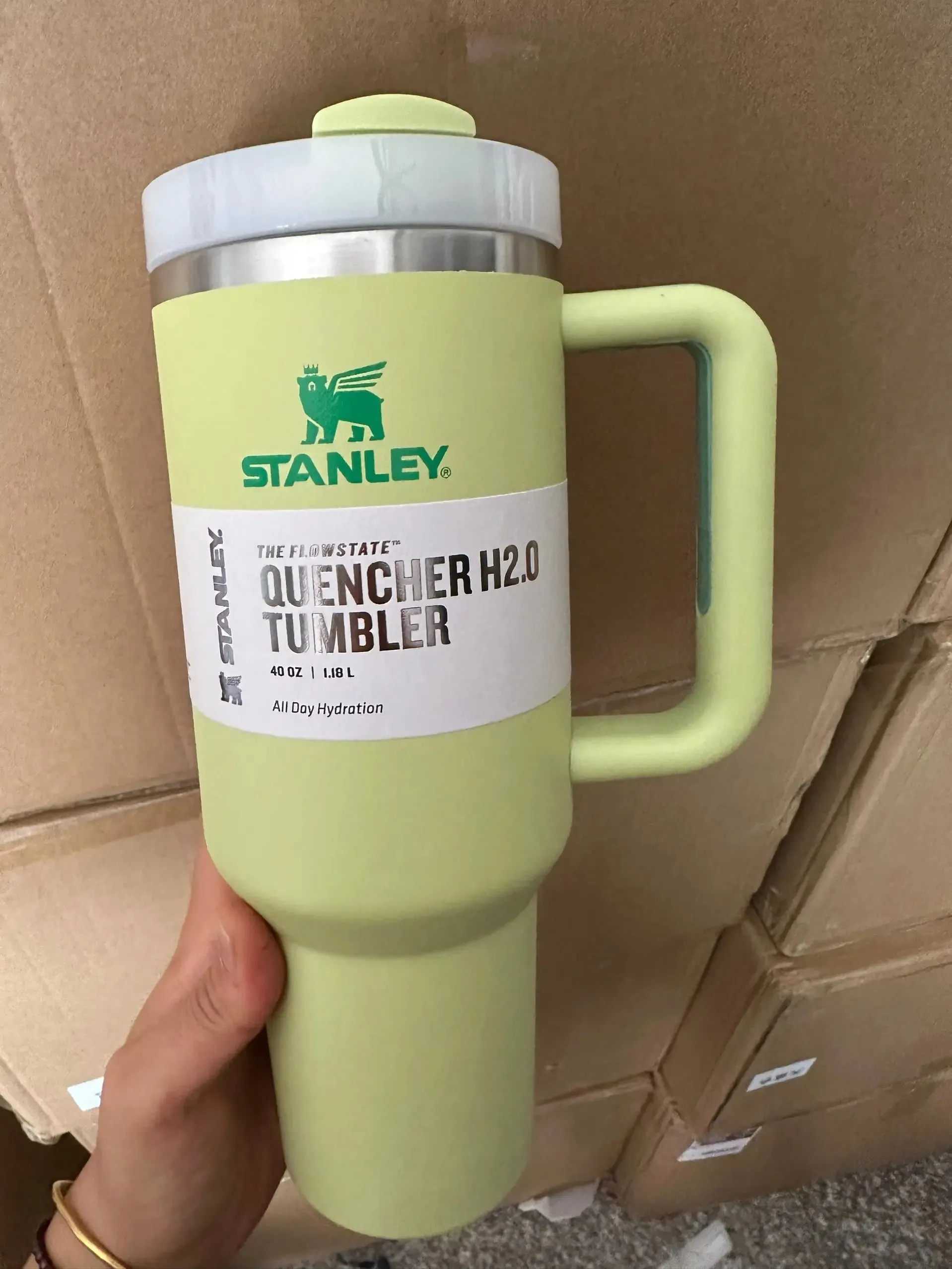 Original Stanley 40oz Tumbler With Handle With Straw Lids Stainless Steel Vacuum Insulated Car Mug Thermal Iced Travel Cup